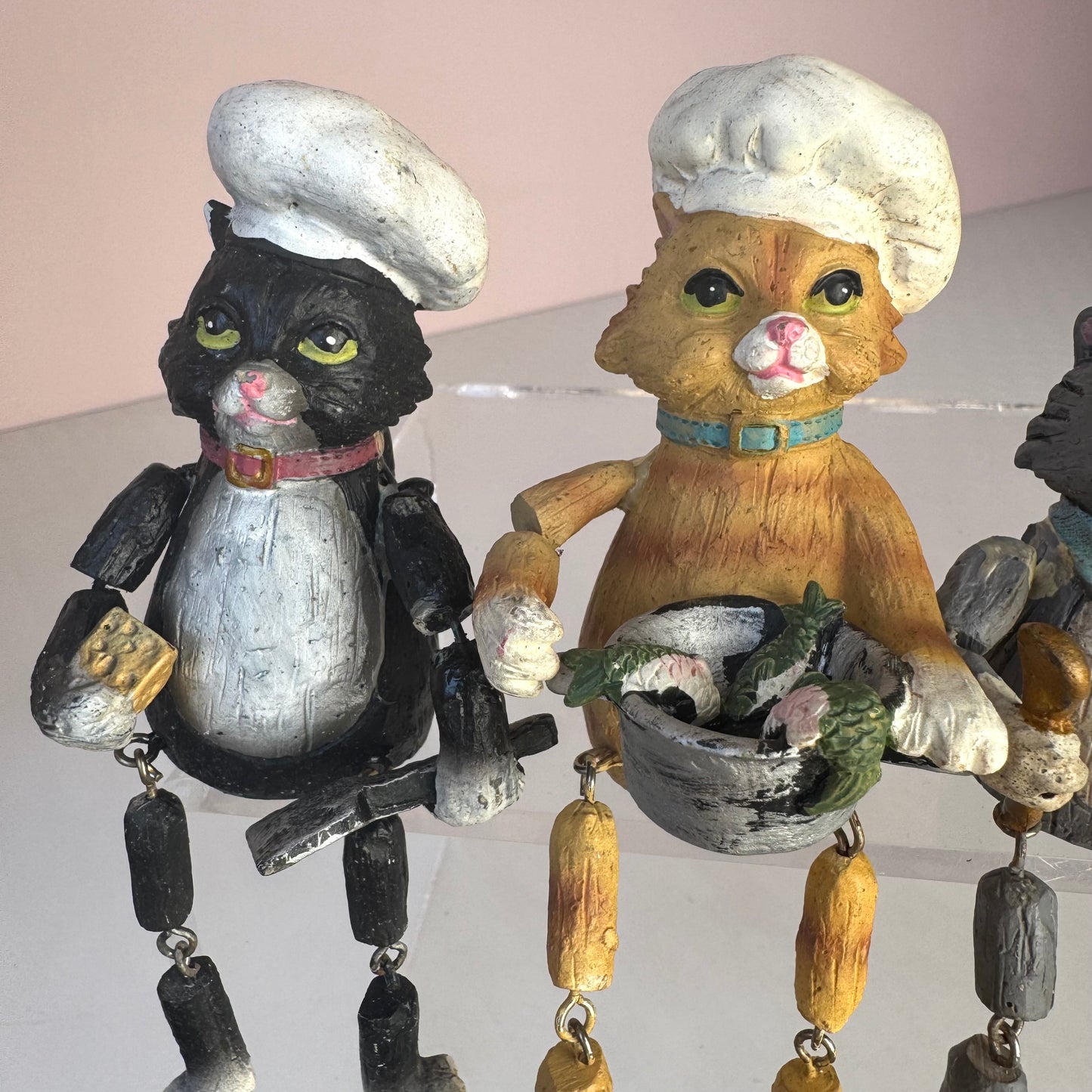 Vintage Set of 6 WMG Cooking Cat Shelf Sitters