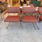 Vintage Set of 4 Milo Baughman '1188' Chrome and Orange Wool Dining Chairs