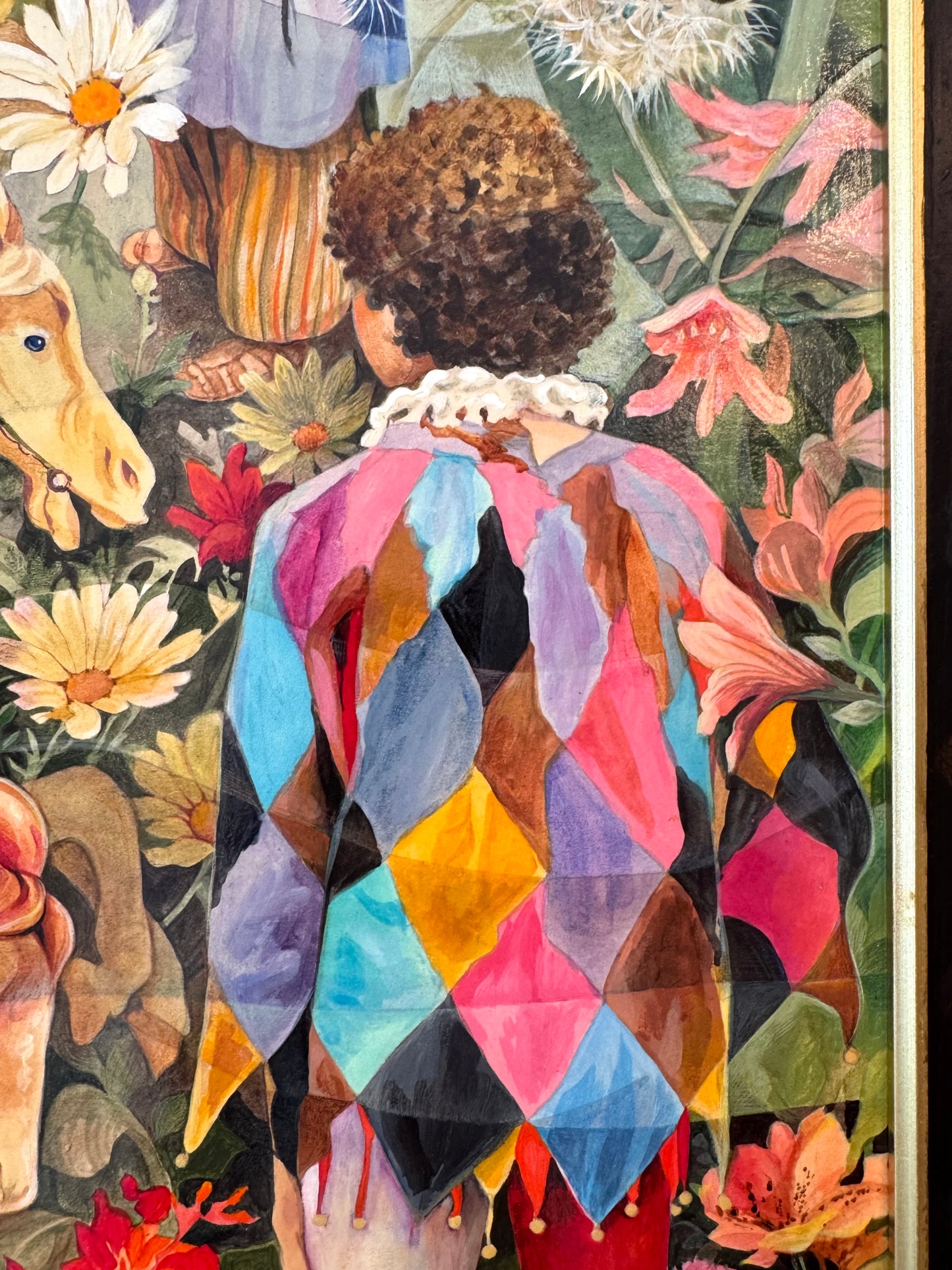 Vintage Original Framed "Once Upon A Springtime" 1981-1982 Acrylic on Board by Phyllis Londraville
