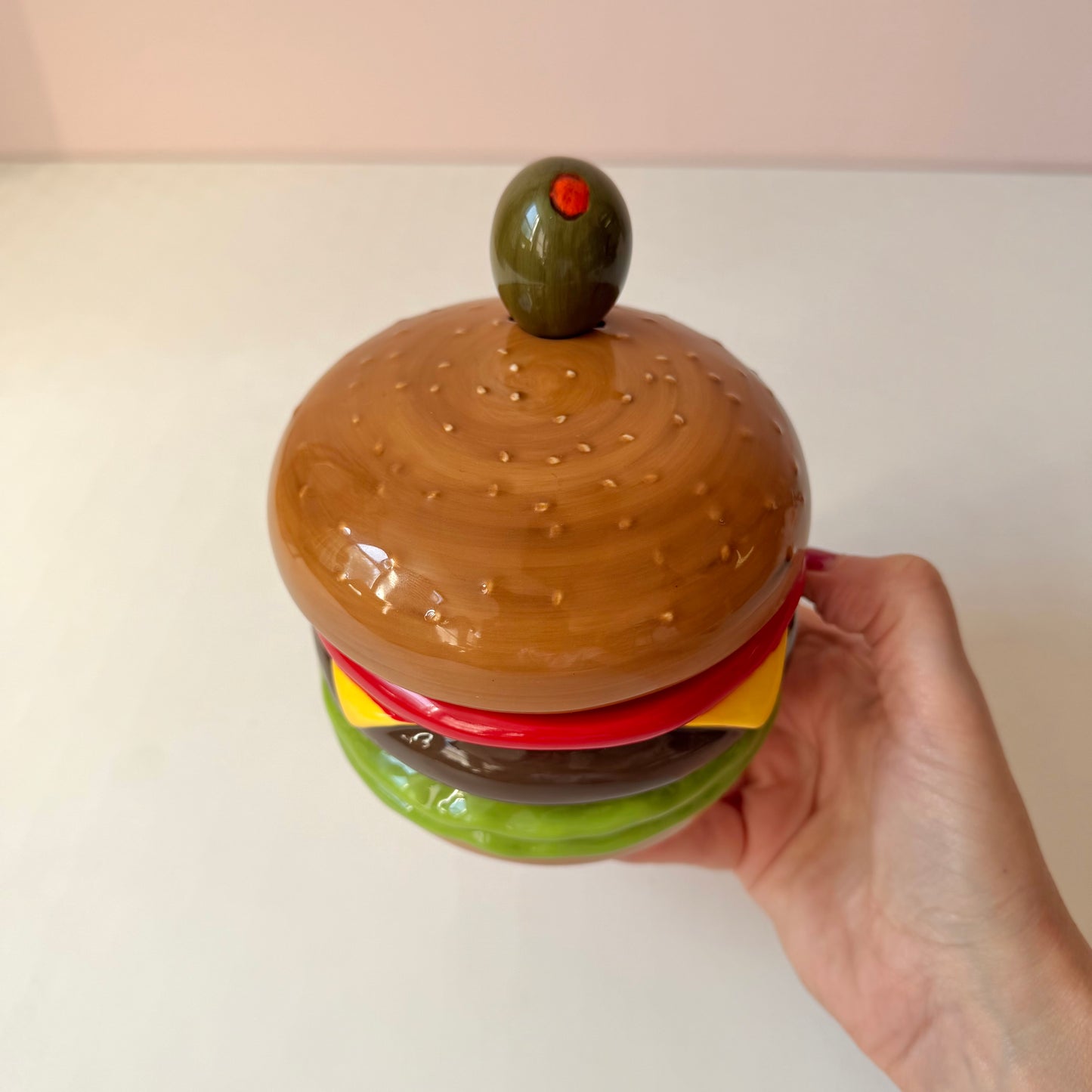 Vintage Cheese Burger Dip Bowl with Spreader