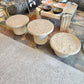 Set of 3 Vintage Faux Travertine Nesting Mushroom Tables