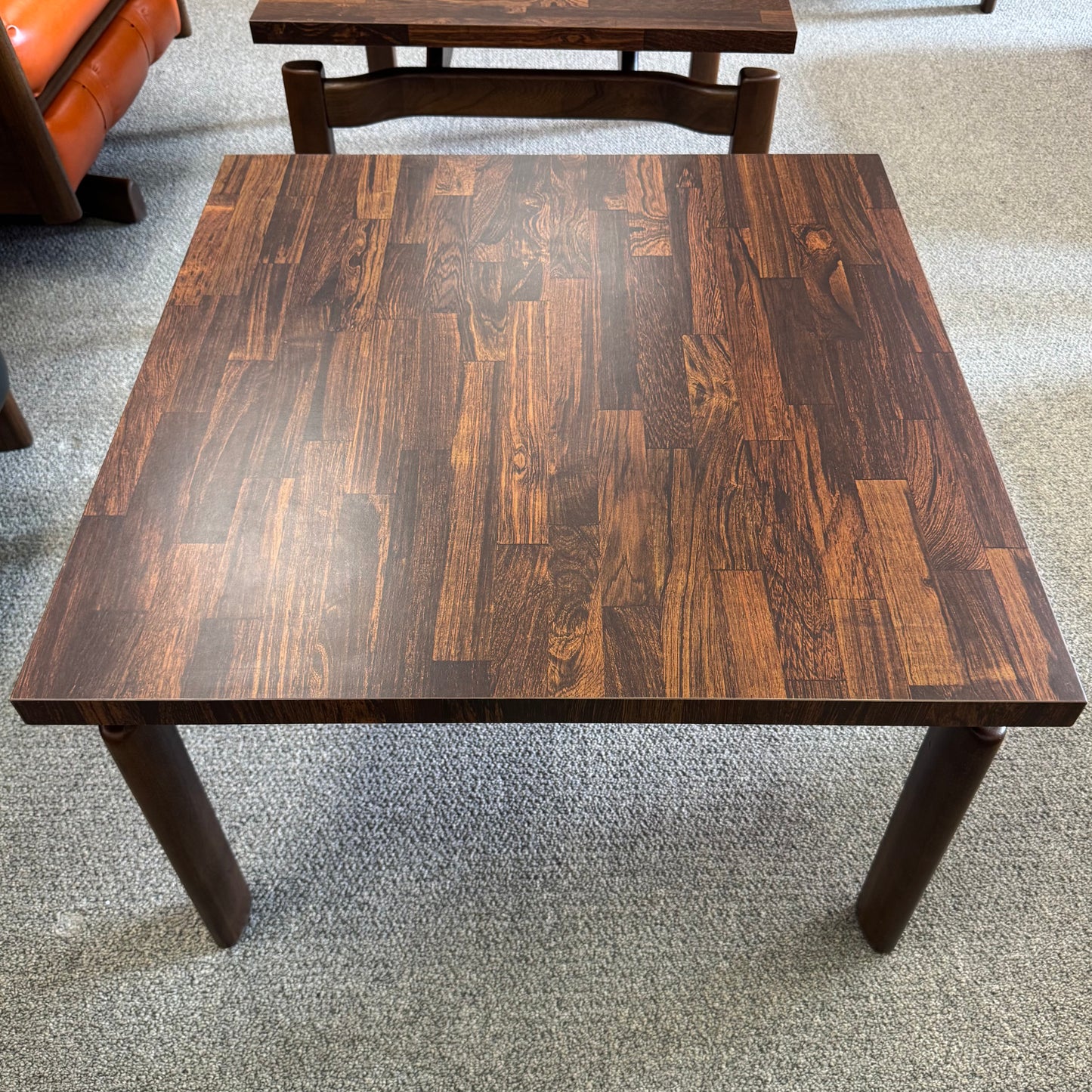 Mid Century Modern Jens Risom Style Walnut and Laminate Floating Coffee/Side Table