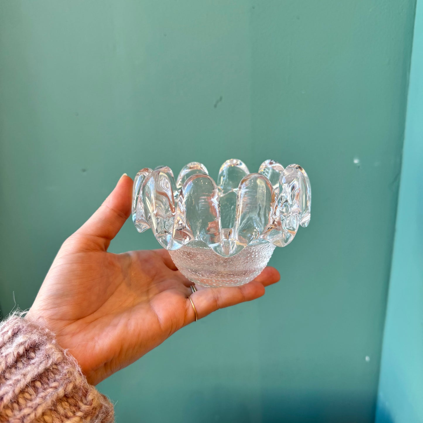 Vintage Kosta Boda Style Glass Ashtray