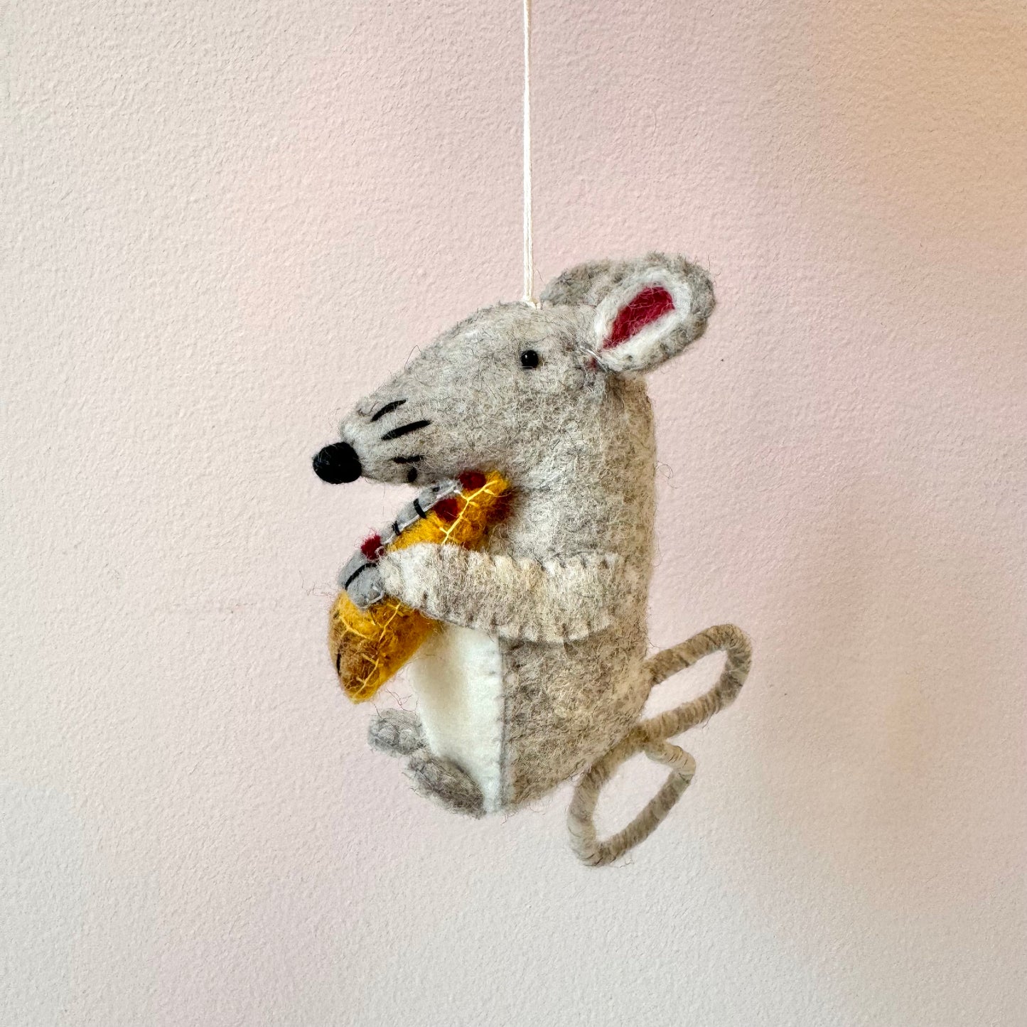 Felt Pizza Rat Ornament