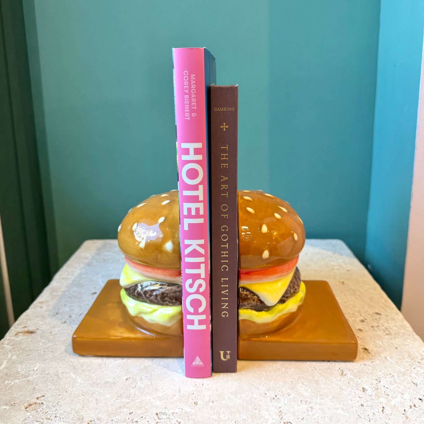 Vintage Ceramic Hamburger Bookends