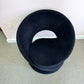 Vintage Spiral Ribbon Chair in Black Suede Attributed to Jaymar