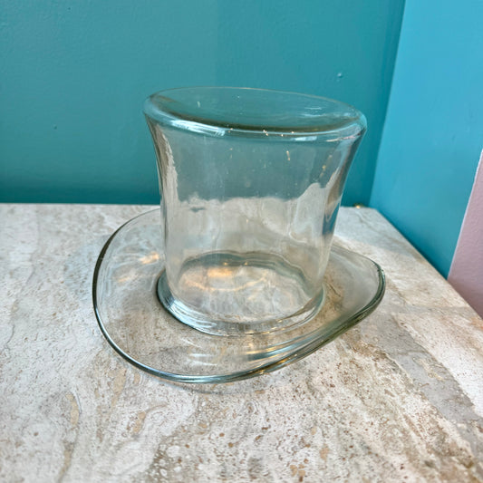 Vintage Clear Glass Top Hat Vase