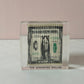 Vintage Lucite Encased "Shrinking Dollar" Paperweight