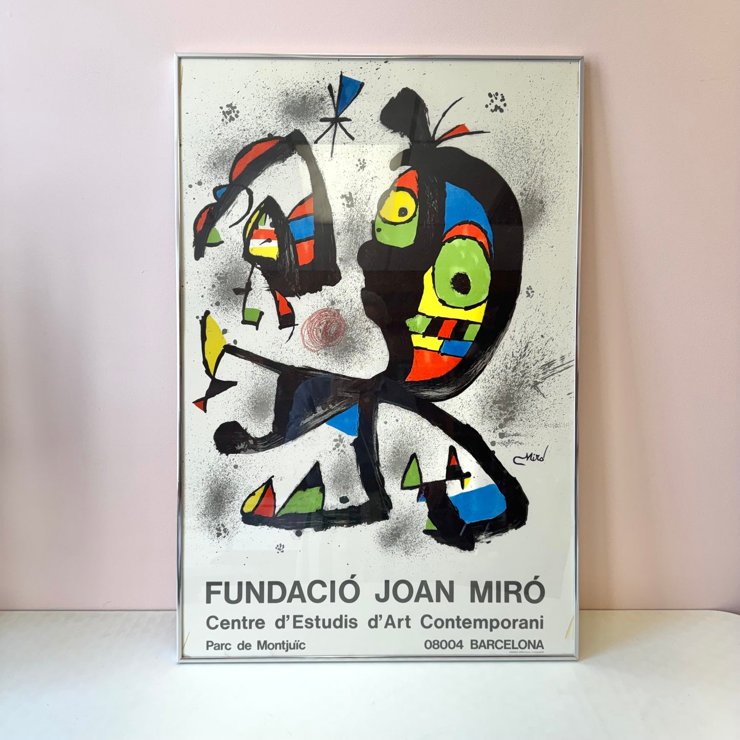 Vintage Framed "Fundació Joan Miro" Exhibition Poster