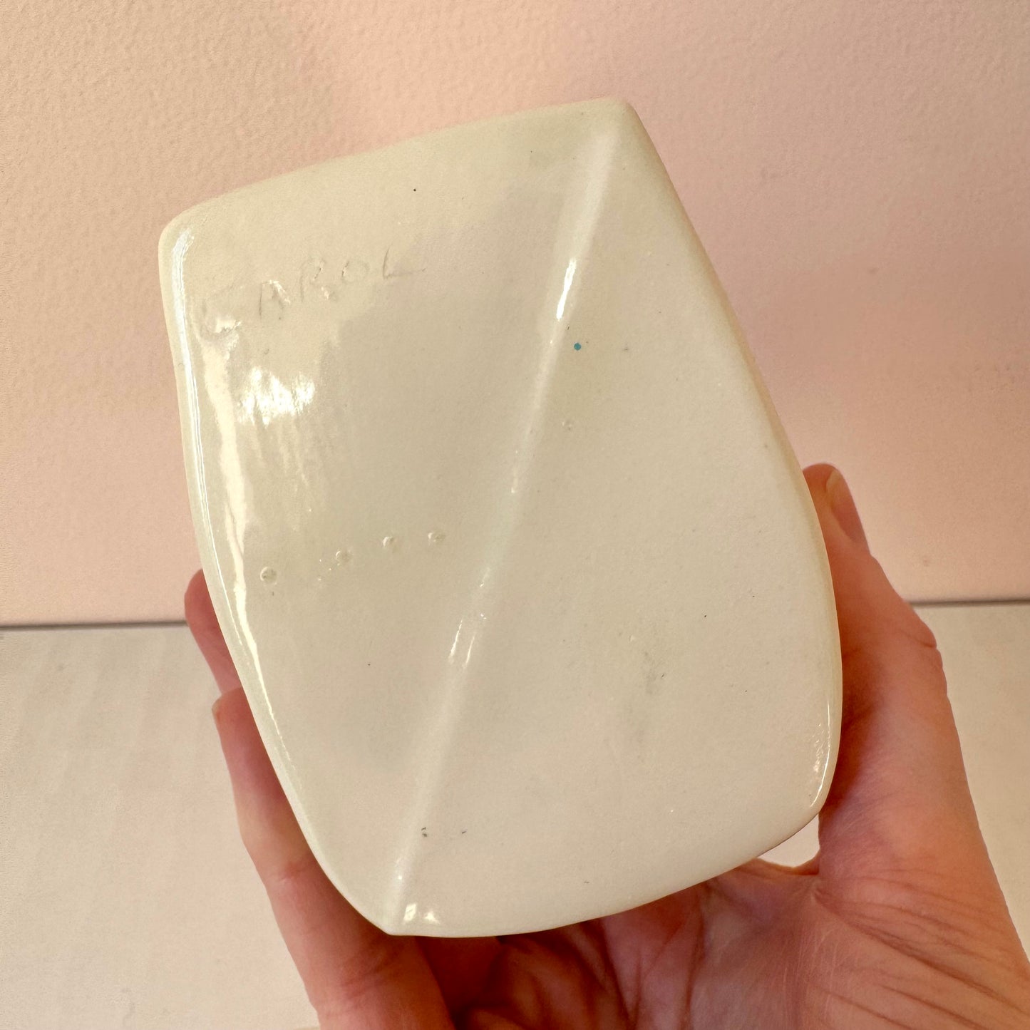 Vintage Pair of Ceramic "Paper Bag" Holders