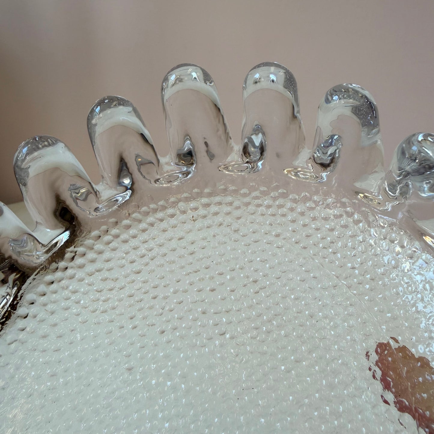 Vintage Kosta Boda Art Glass Sunflower Catchall Bowl