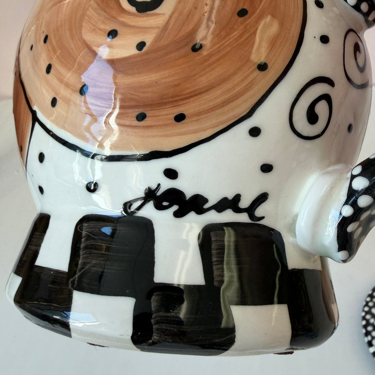 Vintage Ceramic Bagel Teapot by Joanne Delomba