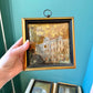 Set of 4 Antique Framed Sungott Decoupage Gold Leaf Convex Glass Artworks