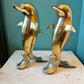 Vintage Brass Dolphin Statue