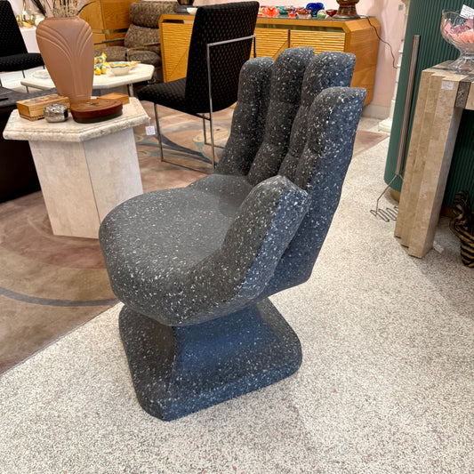 Vintage Faux Granite Large Plastic Hand Chair