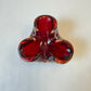 Vintage Deep Red Murano Style Glass Catchall Dish