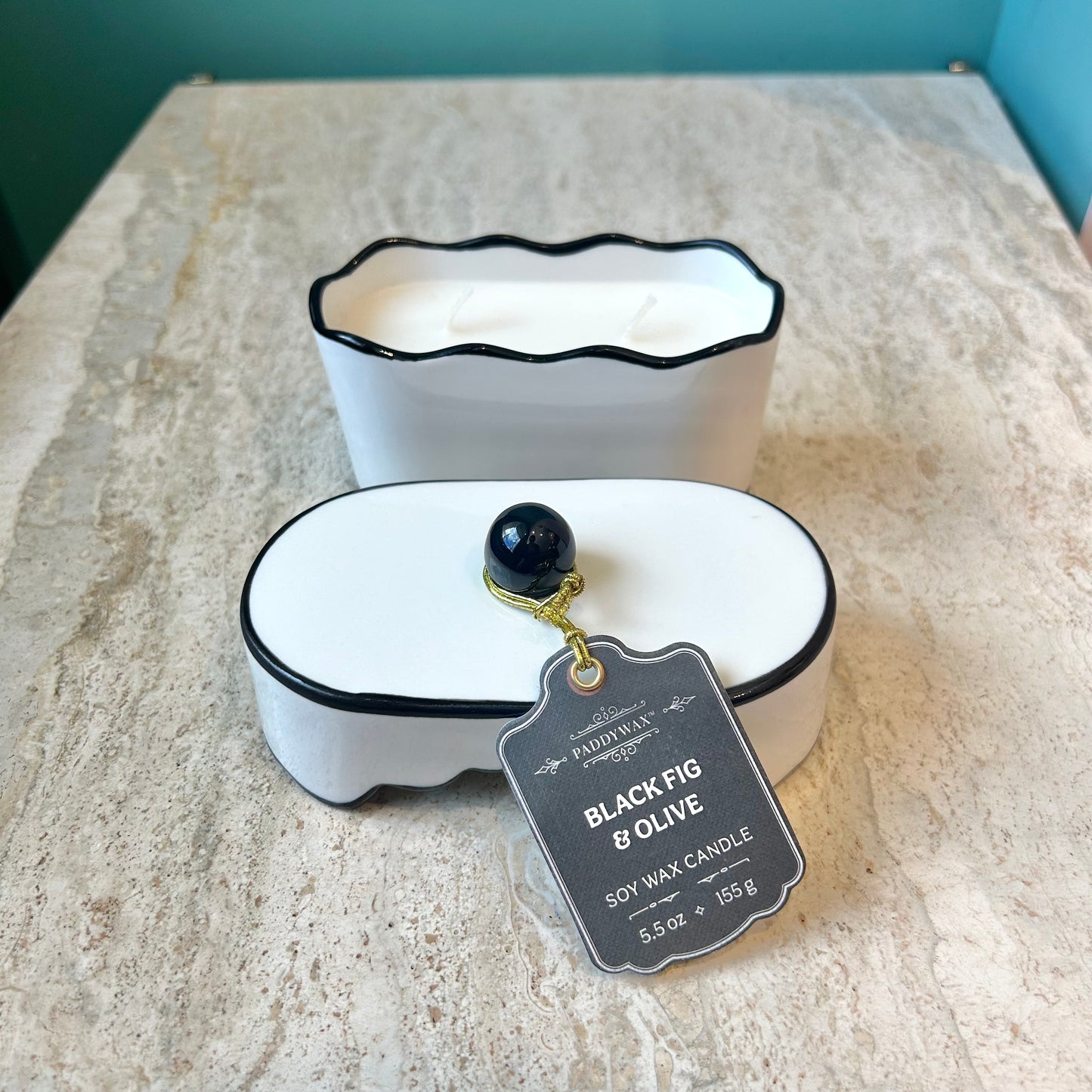 Paddywax Black Fig and Olive Cherie Porcelain Candle
