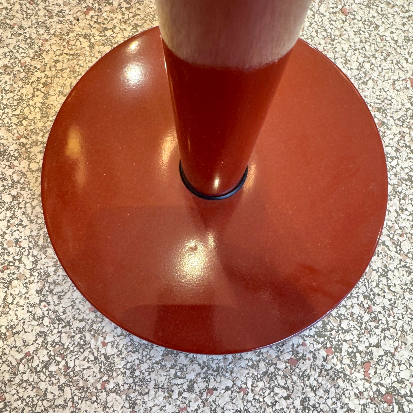 Vintage Postmodern Lightolier Style Red Gooseneck Floor Lamp