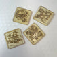Vintage Set of 4 Shell Encrusted Lucite Coasters