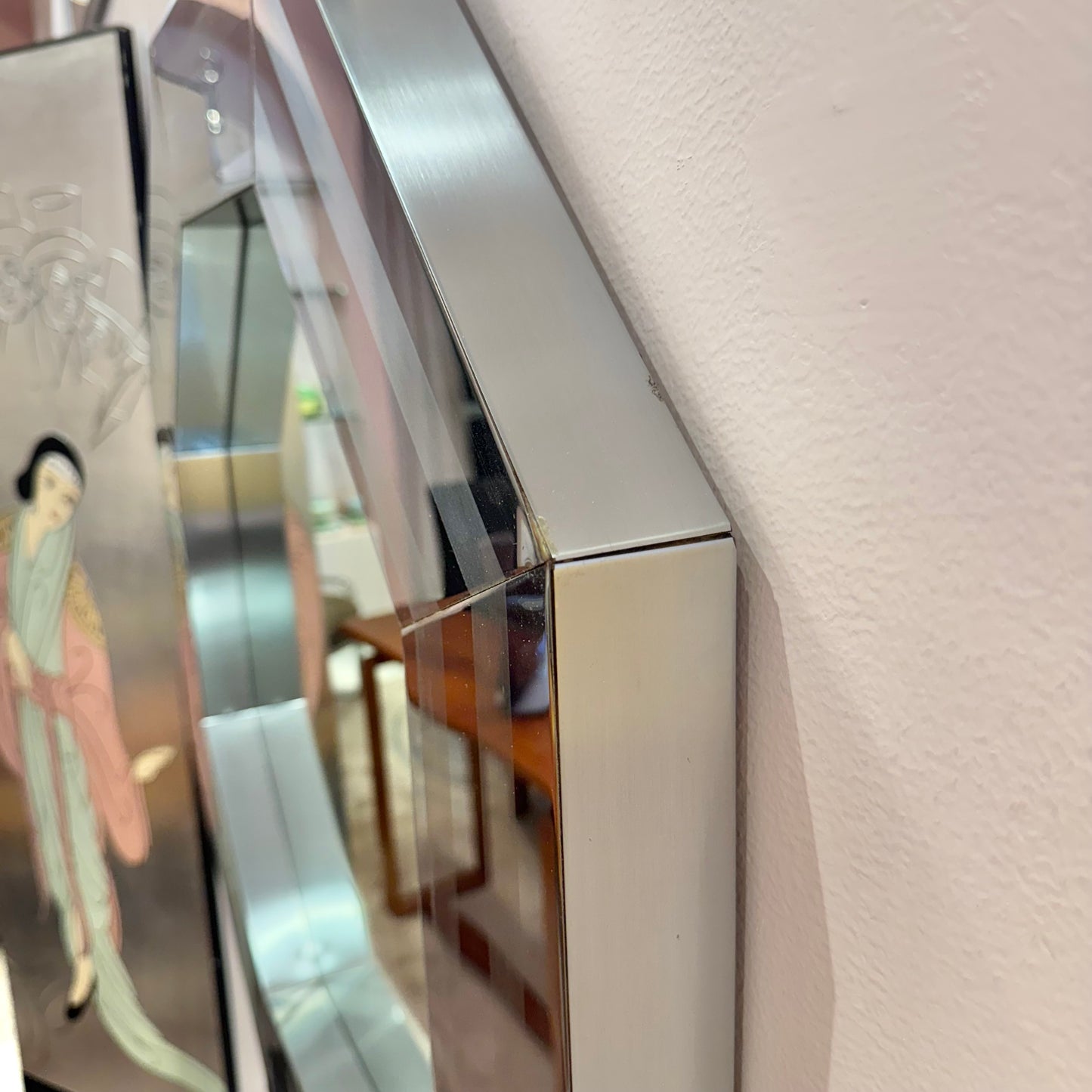 Vintage Octagonal Metal Mirror
