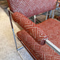 Vintage Set of 4 Milo Baughman '1188' Chrome and Orange Wool Dining Chairs