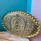 Vintage Brass Peacock Embossed Decorative Tray/Wall Hanging
