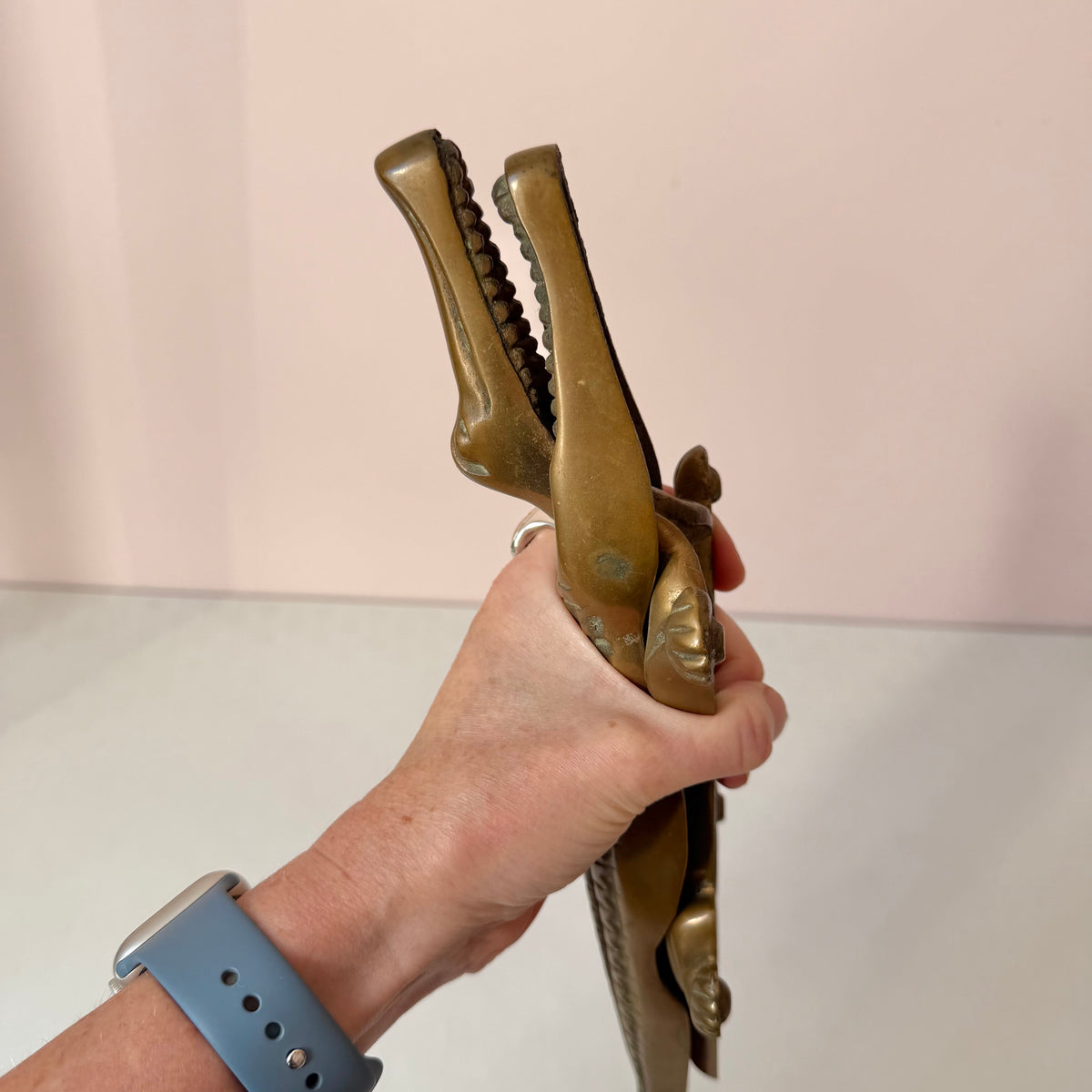 Vintage Large Brass Crocodile Nutcracker