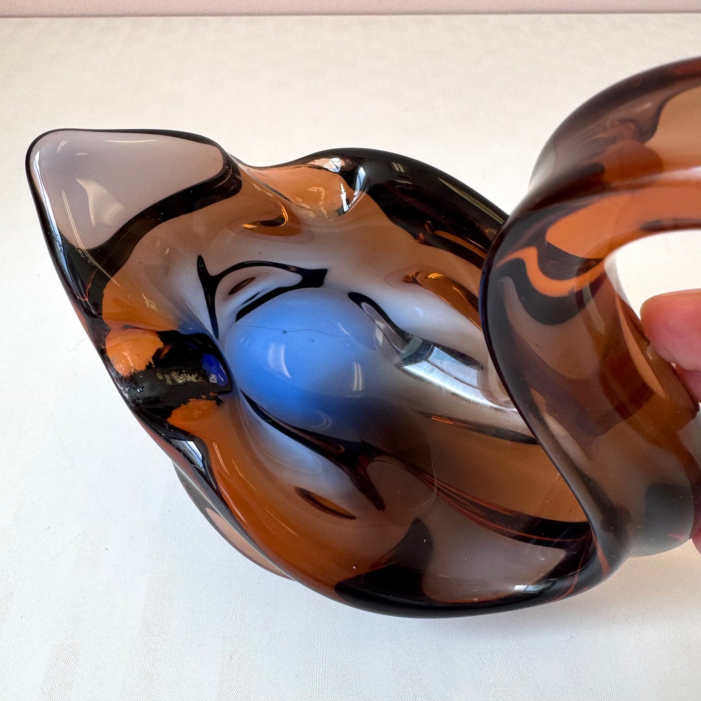 Vintage Murano Glass Style Swan Catchall Dish