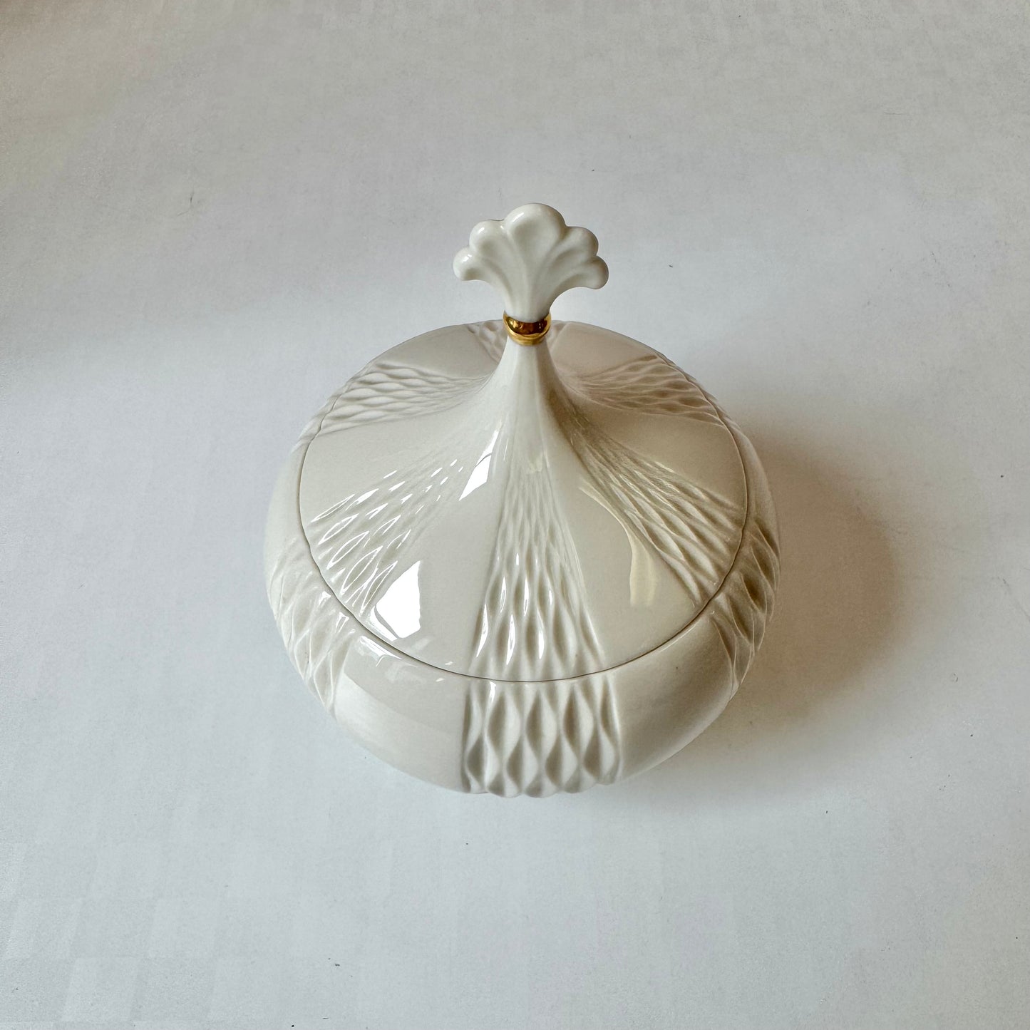 Vintage Porcelain Lidded "Harlequin" Candy Dish by Lenox