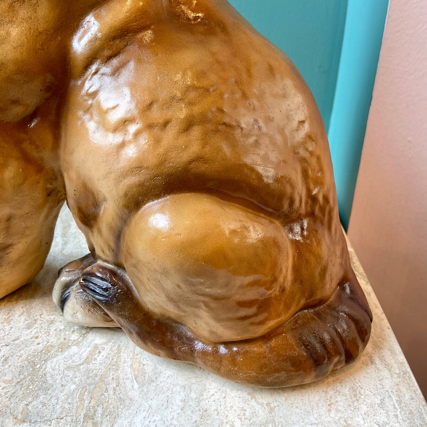 1970’s Chalkware Lion Cub Statue
