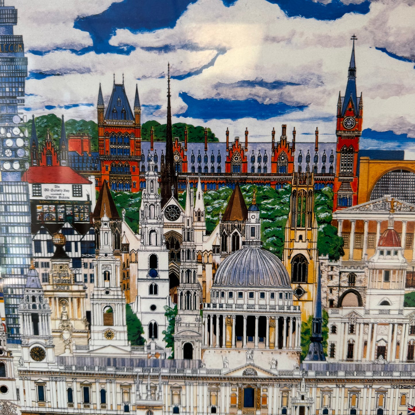 Vintage Framed 1989 "London" Poster by Christopher Rogers