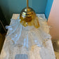 Vintage Two Tone Mazzega Style Glass Pendant Light Fixture