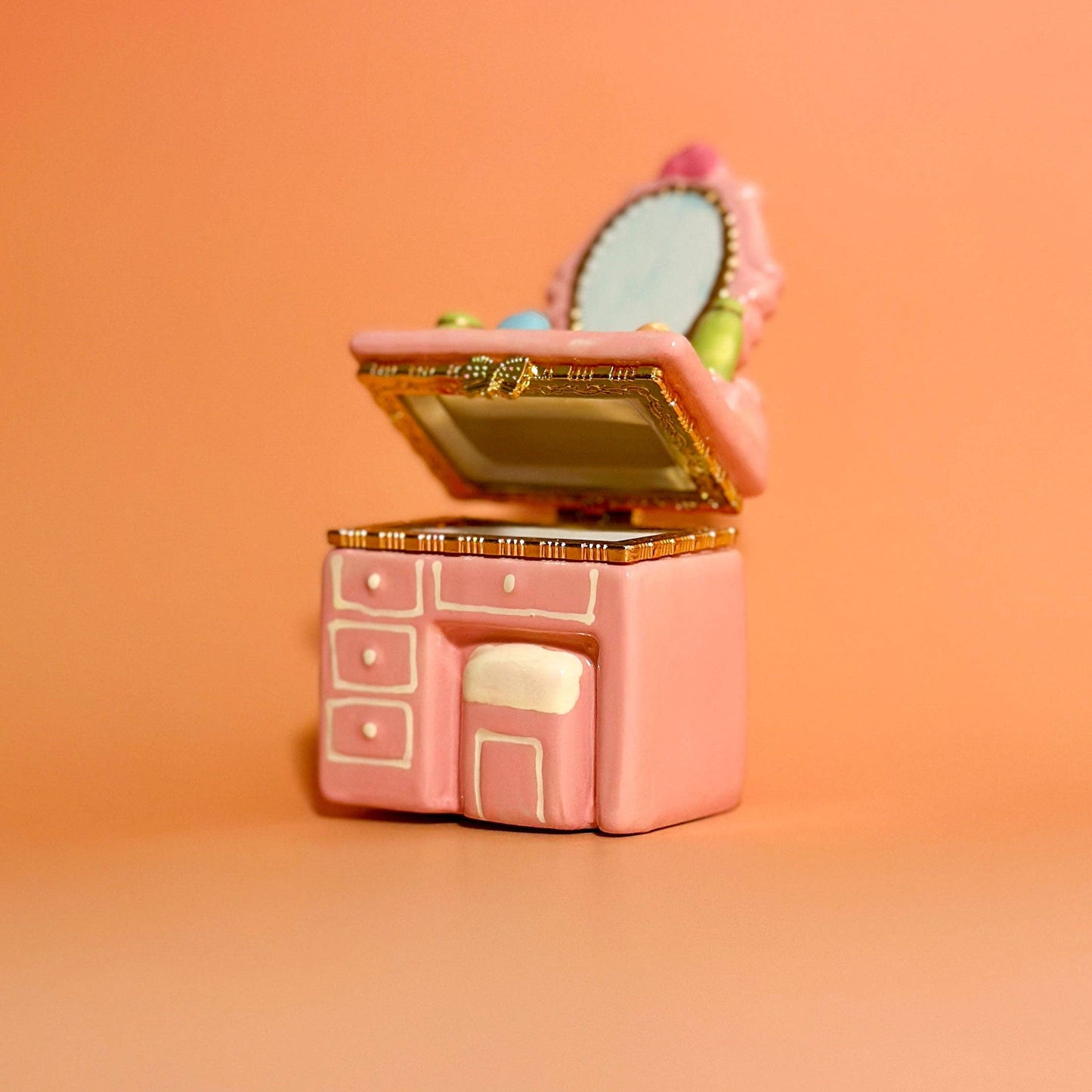 Pink Vanity Dresser Trinket Box