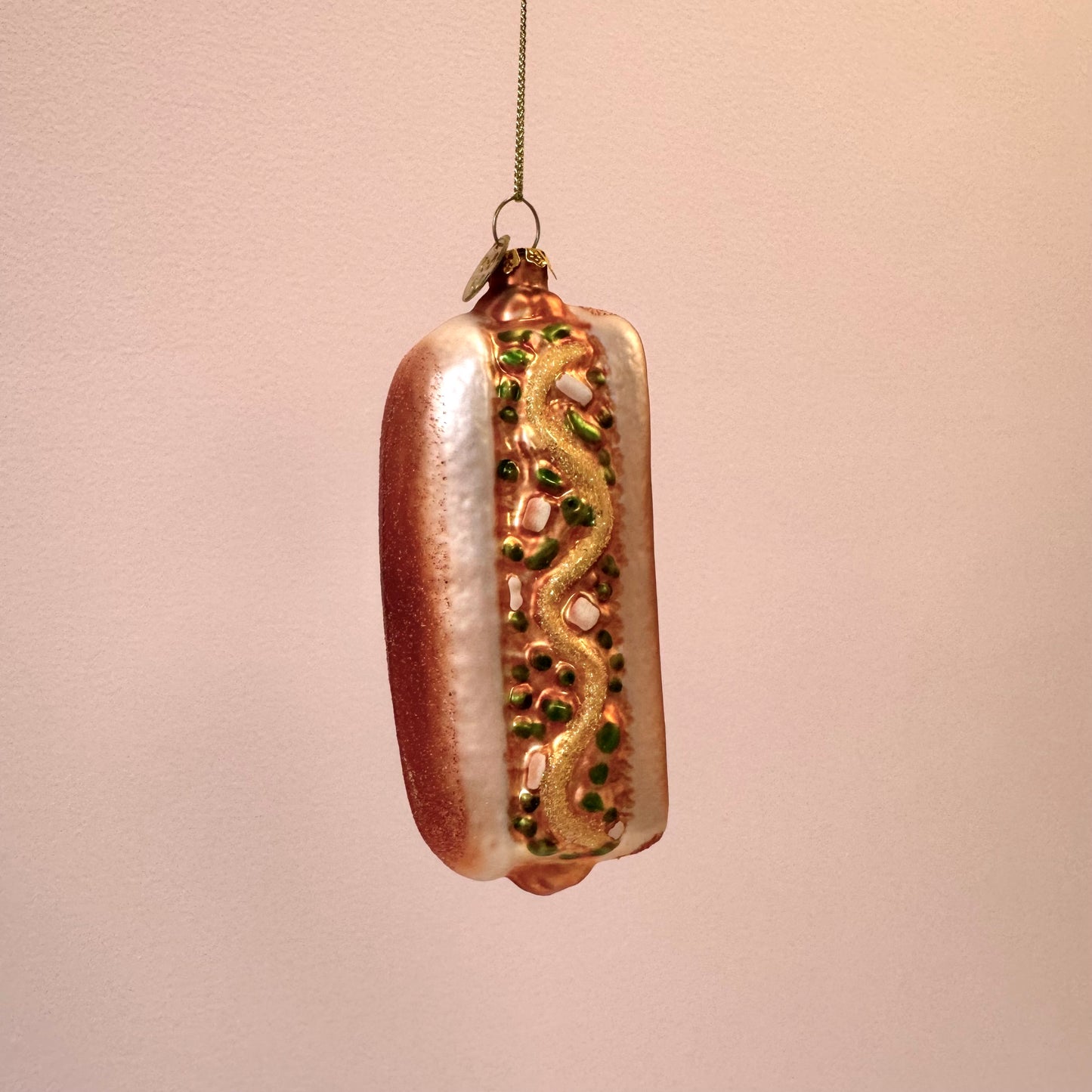 Hot Dog Glass Ornament