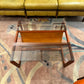 Vintage Lou Hodges Style Teak and Smoked Glass Coffee Table with Magazine Holder