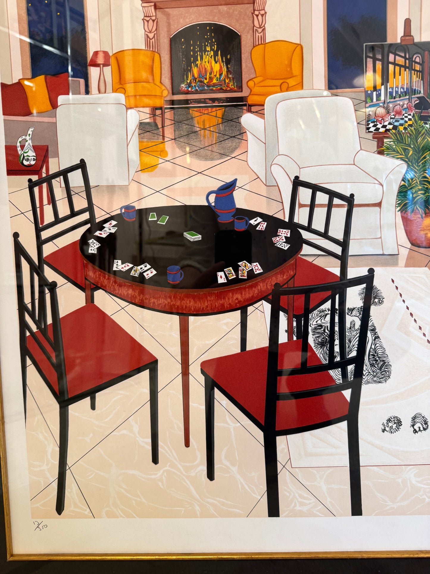 Vintage Limited Edition Signed Lithograph Titled "Le Salon Matisse" by Fanch (Francois Ledan)