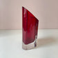 Vintage Crystal Red Heart Vase by Movado
