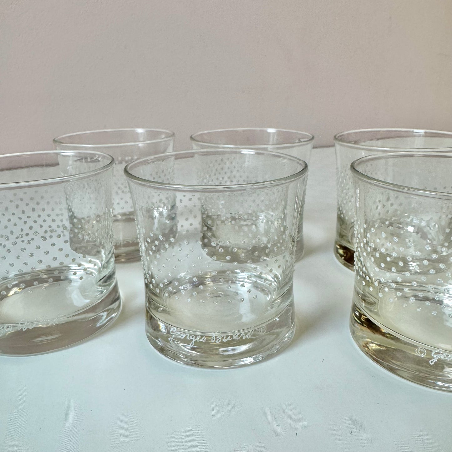 Vintage Mid-Century Georges Briard Textured Dot Rocks Glasses- Set of 6