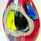 Vintage Large Multicolor Handblown Murano Glass Vase Attributed to Salvadore Studio