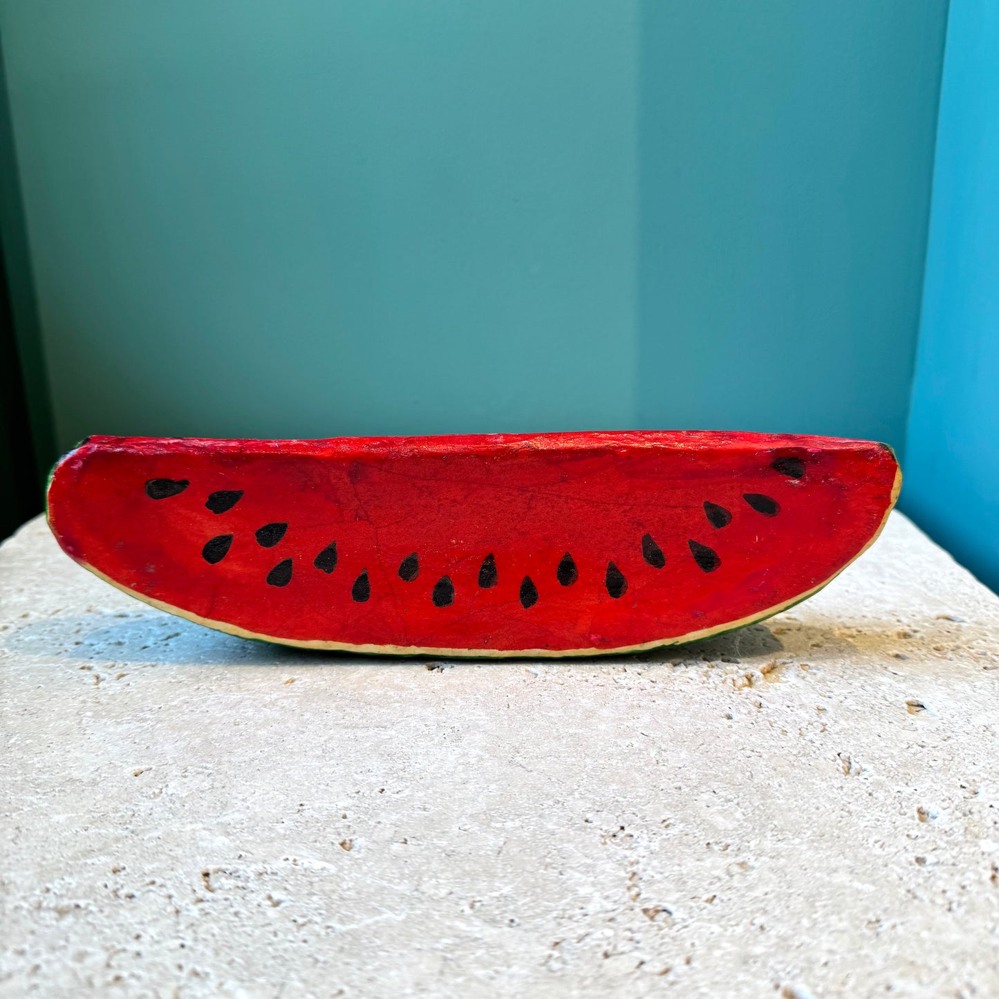 Vinatge Paper Mache Folk Art Watermelon Slice
