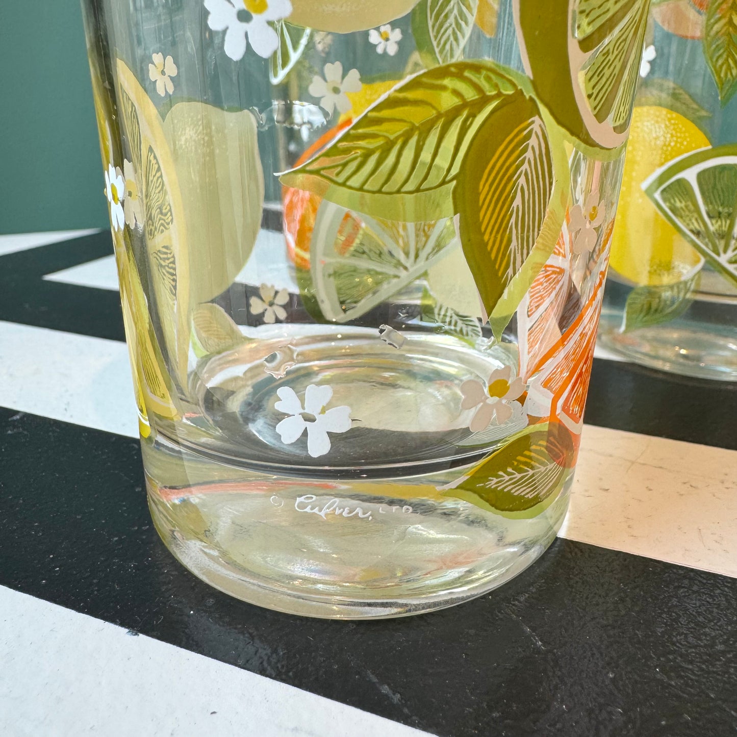 Set of 4 Vintage Culver Ltd. Citrus Highball Glasses