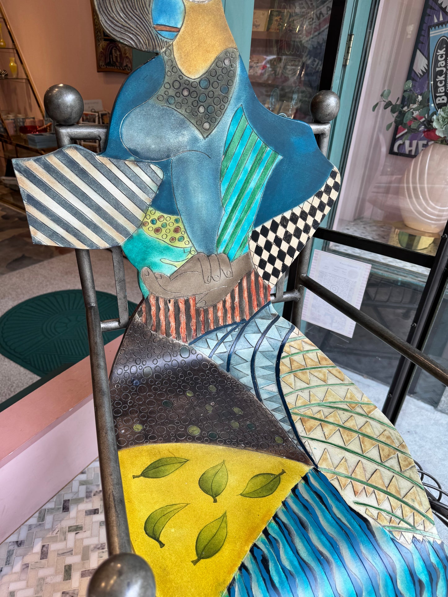 Vintage Hand Crafted Bentwood and Metal Picasso Chair by OLF