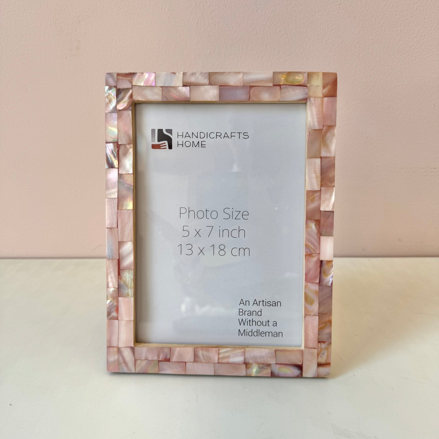 Mother of Pearl Pink Picture Frame: 5"x7"