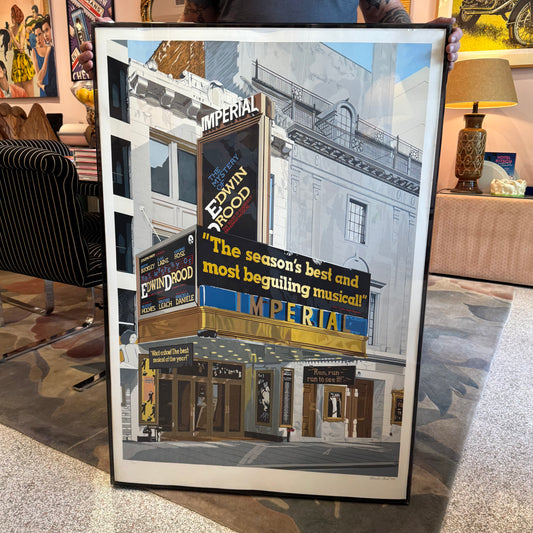 Vintage Signed Limited Edition Screenprint Titled "Imperial Theater - Edwin Drood" by Charles Ford