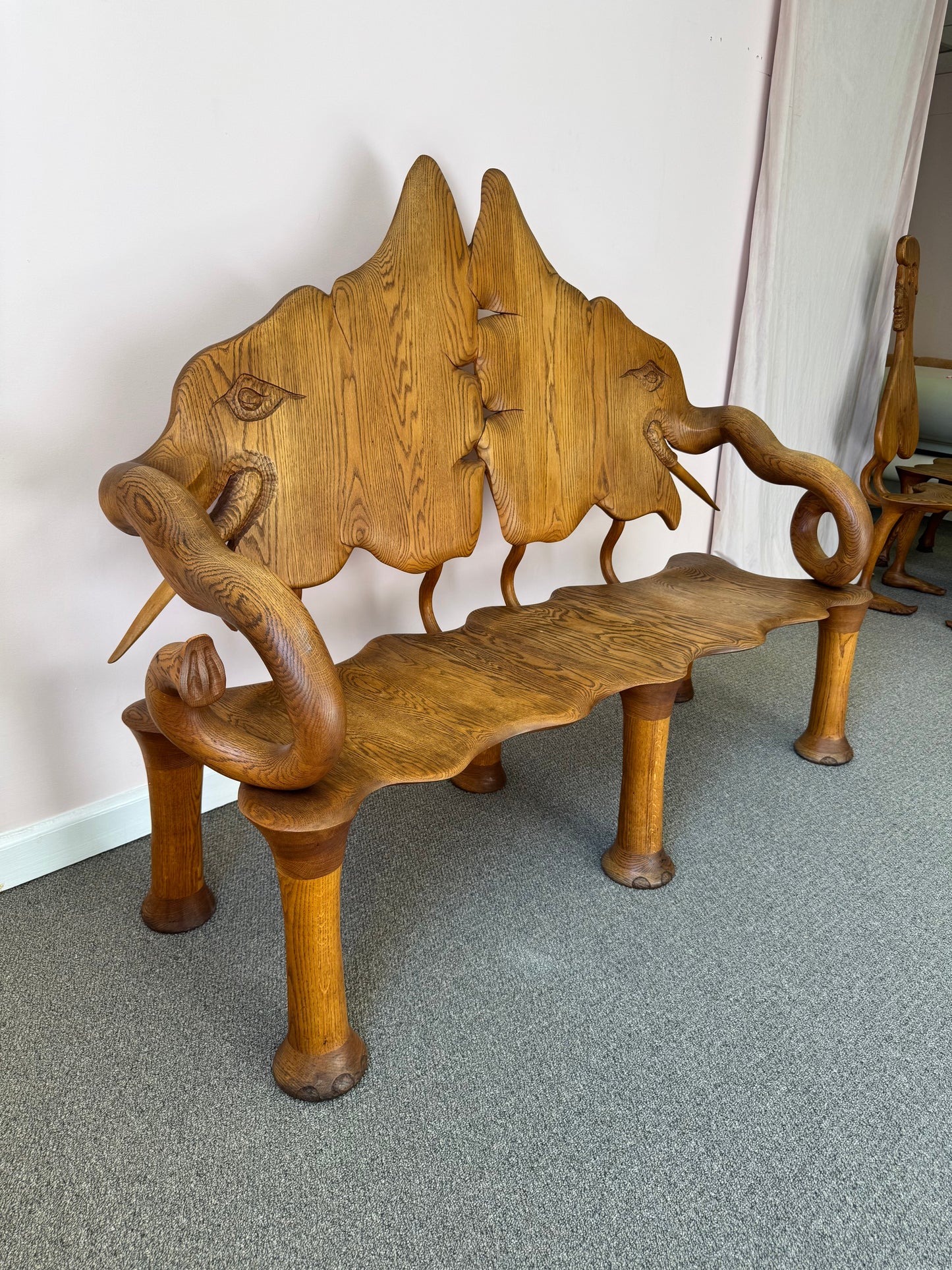 1981 Andrew Willner Elephant Bench/Signed and dated