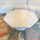 Vintage Octagonal Tessellated White Marble Coffee Table