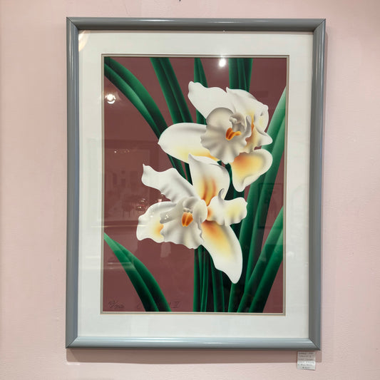 Vintage 1981 "Cymbidium II" Signed and Numbered Serigraph by Brian Davis