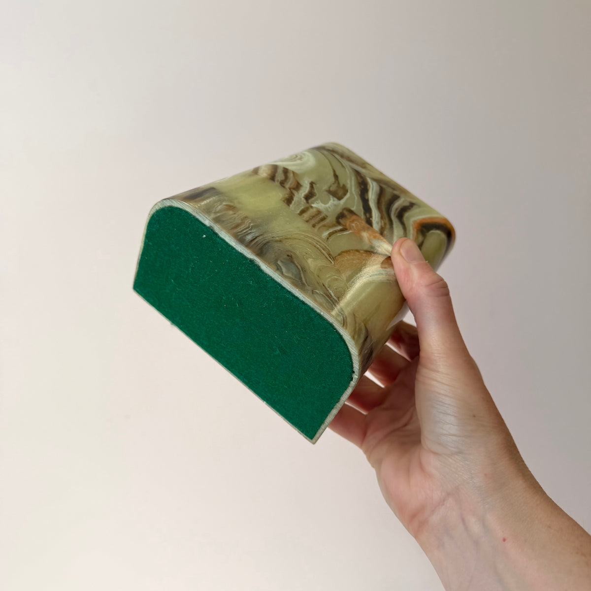 Vintage Faux Green Onyx Bookends