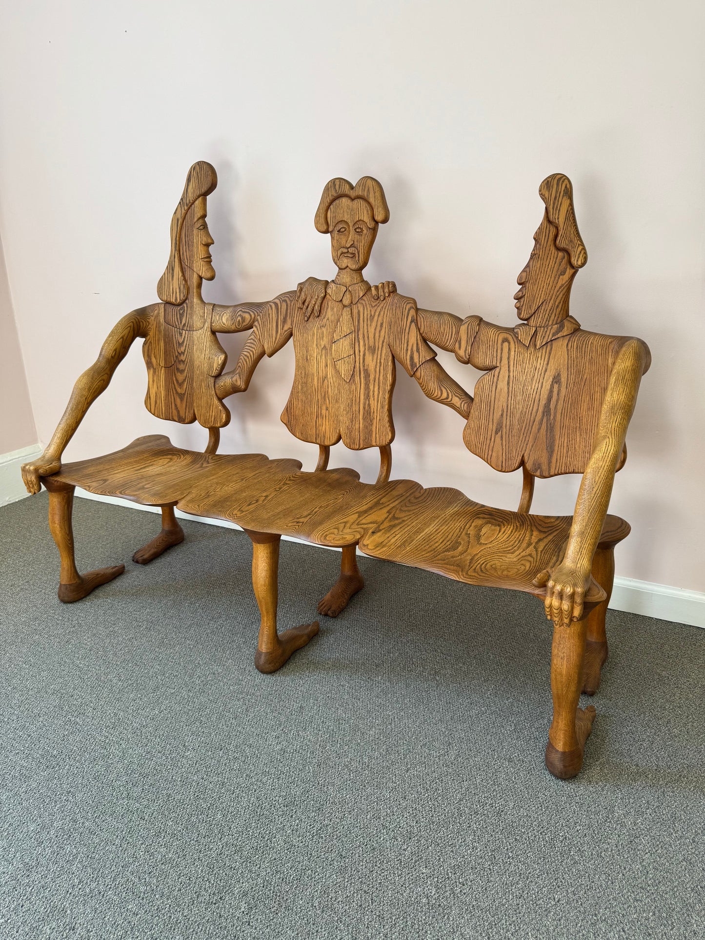 1980 Andrew Willner Three Person Bench/Signed and dated