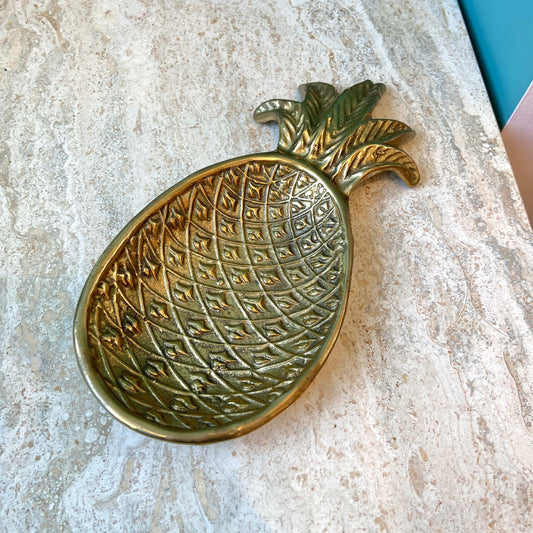 Vintage Brass Pineapple Catchall Dish 8.5"